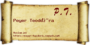 Peyer Teodóra névjegykártya